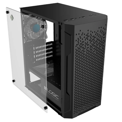 Nowy gamingowy Logic Aramis czarny ARGB MINI AMD Ryzen 5 5600 3,5 GHz / 16 GB / 2 TB SSD / Win 11 + Nvidia RTX 3050 [6 GB]